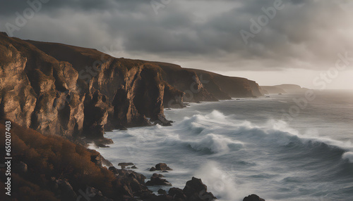 Coastal cliffs, crashing waves, and a breathtaking seascape