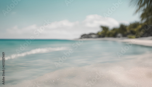 White sandy shores and calm turquoise waters on a serene beach