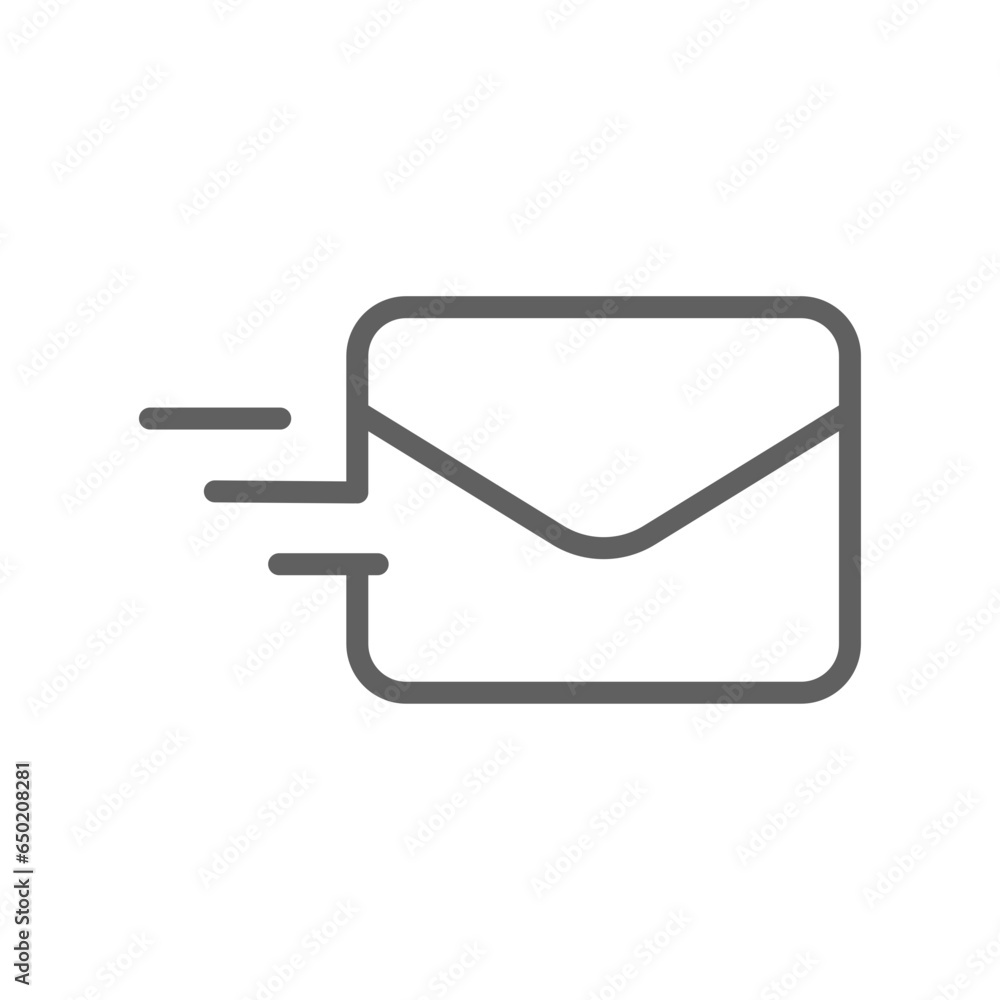 Send Message Line Icon. Sending A Message With Envelope Logo For 