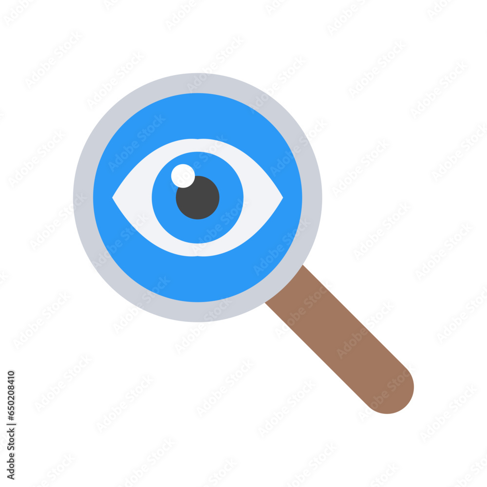 Flat Design Style Analysis icon, magnify glass, eye. magnifier search with eye logo for investigate. Appearance aspect, look, view creative vision vector illustration design Flat Design Style Analysis icon, magnify glass, eye. magnifier search with eye logo for investigate. Appearance aspect, look, view creative vision vector illustration design