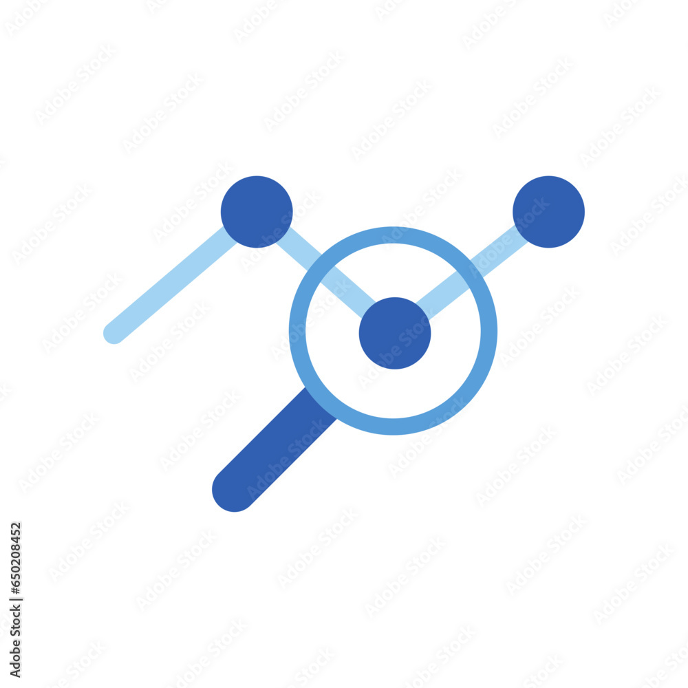 Flat Design Style Data analysis icon. infographic analytic graph report and Magnifier for financial analysis. Magnifying glass analyzing data. vector illustration design Flat Design Style Data analysis icon. infographic analytic graph report and Magnifier for financial analysis. Magnifying glass analyzing data. vector illustration design