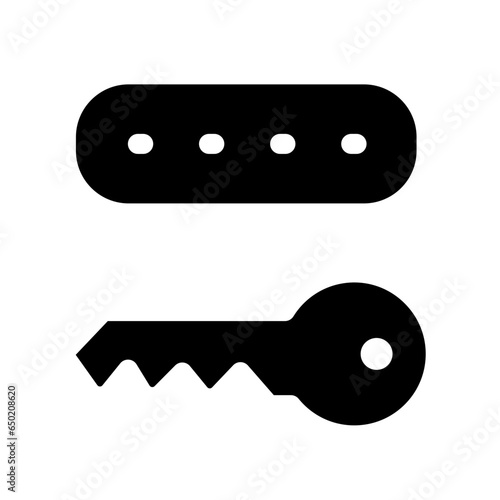 Key token solid icon. authentication software device, Cryptosystem security token with Password. lock and key icon for mobile and app. vector illustration design