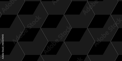 Background Black and white cube geometric seamless background. Seamless blockchain technology pattern. Vector iilustration. pattern with blocks. Abstract geometric design print of cubes pattern. © MdLothfor