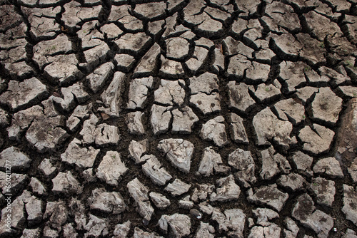 Soil droughts cracked landscape and natural pattern, Global warming
