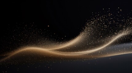 sand particles explosion on black background