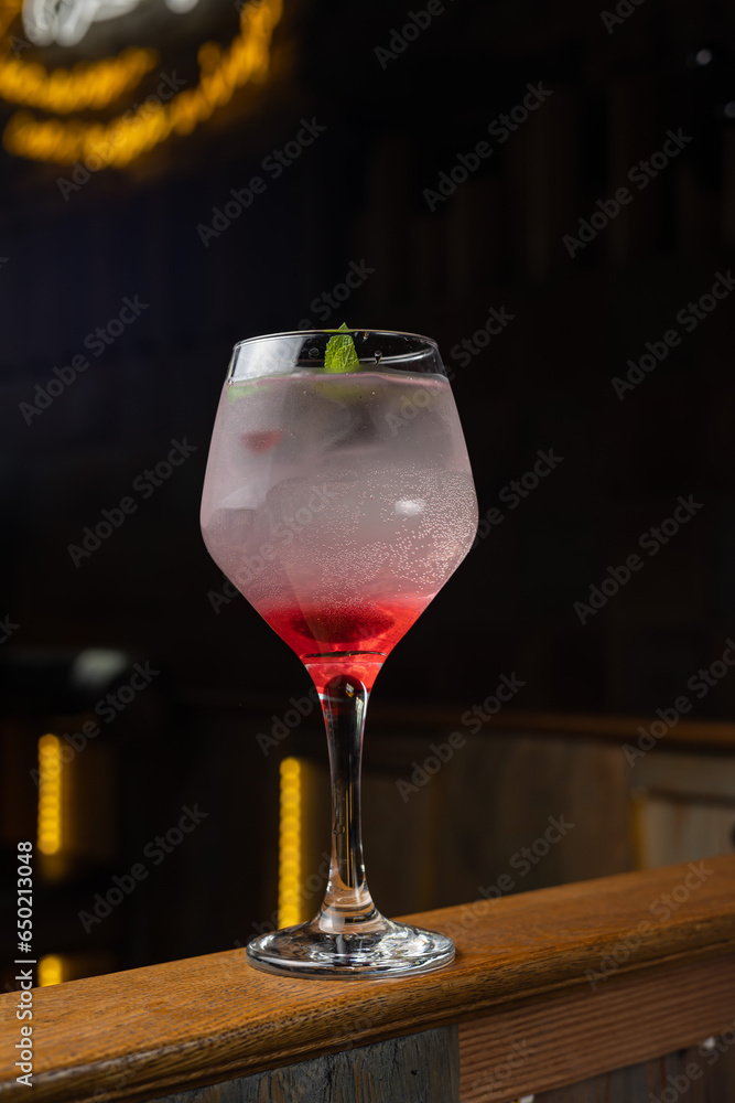 Alcoholic cocktail prepared by bartender