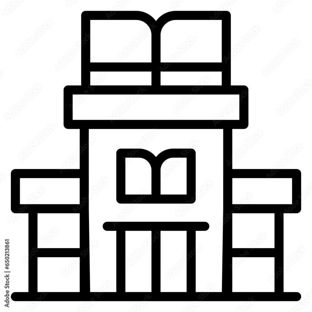 Library Building Icon Library Building Icon