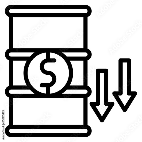 Fotografie Oil Price Decrease Icon