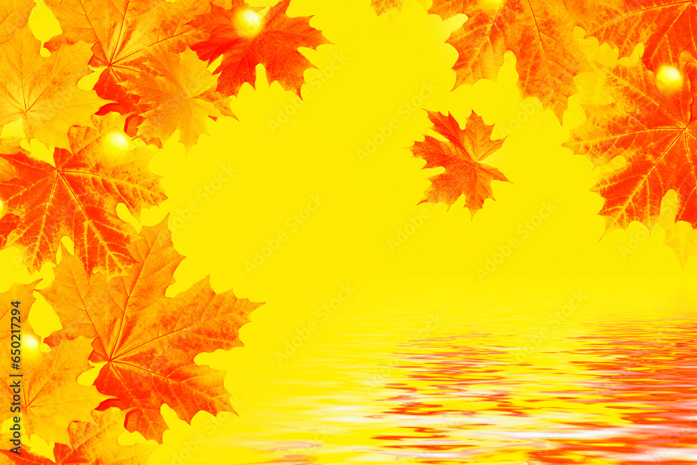 Obraz premium autumn landscape with bright colorful foliage. Indian summer.