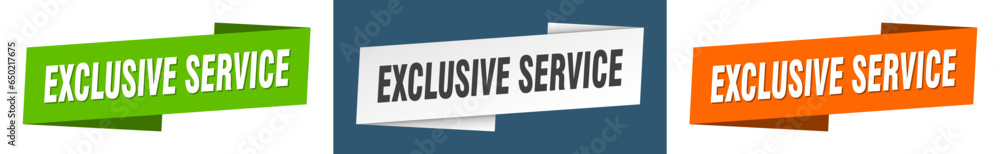 exclusive service banner. exclusive service ribbon label sign set exclusive service banner. exclusive service ribbon label sign set