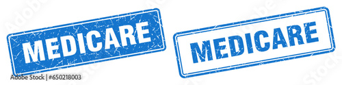 medicare stamp set. medicare square grunge sign