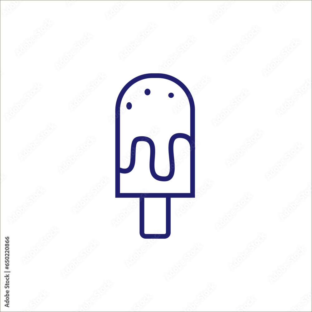 Ice cream icon. Vector simple linear icons. Black signs on white background. EPS 10. - stock vector Ice cream icon. Vector simple linear icons. Black signs on white background. EPS 10. - stock vector