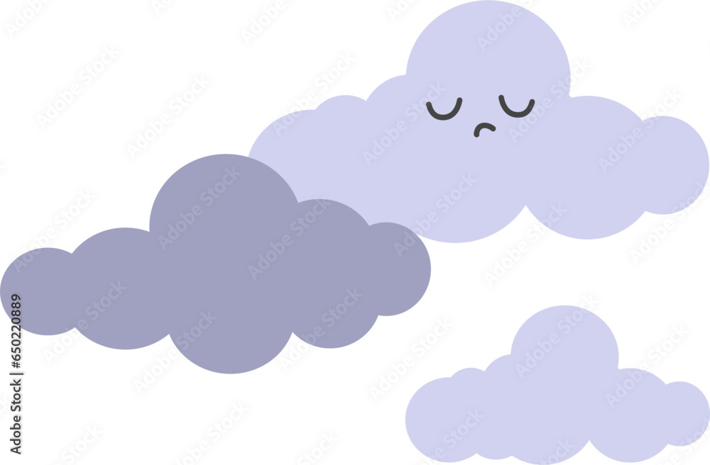 Overcast weather Illustration, cute cloud, cloudy weather 