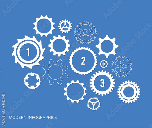 Website vector design various gear wheels concept