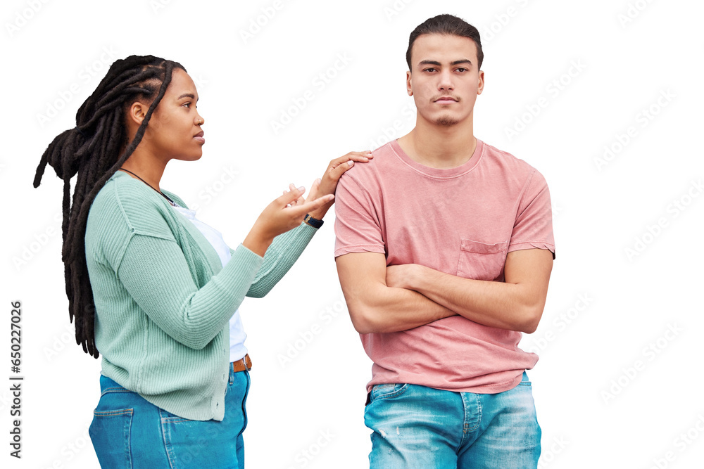 Interracial couple, ignore and argument, question and divorce isolated on a transparent background. Black woman, man and marriage with conversation, angry and relationship with fight, png or conflict Interracial couple, ignore and argument, question and divorce isolated on a transparent background. Black woman, man and marriage with conversation, angry and relationship with fight, png or conflict