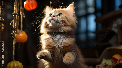 Beautiful cat picture, cute feline animal background image