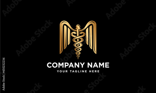 vector caduceus medical logo symbol