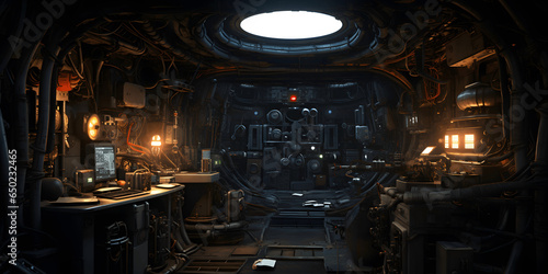 Fototapeta Naklejka Na Ścianę i Meble -  Engine room inside a spaceship