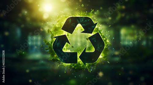 a picture of a green recycle in the middle of the picture