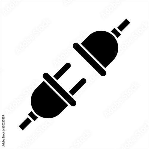 Connect line icon. Power and plug, connection symbol. logo. Outline design editable stroke. vector illustration on white background