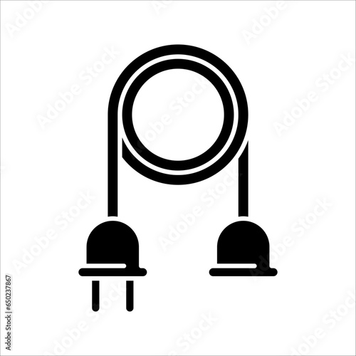 Electrical plug icon. Uk electric plug icon. Wire, cable of energy disconnect. vector illustration on white background