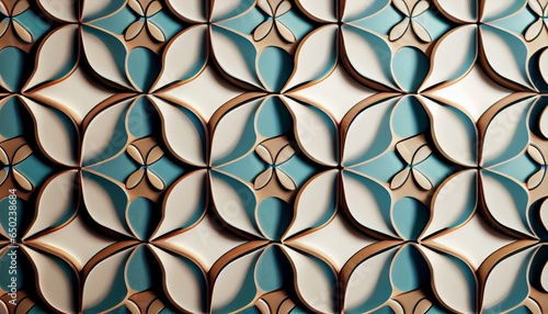 abstract pattern with, wall tiles design seamless ceramic. Generative in ai