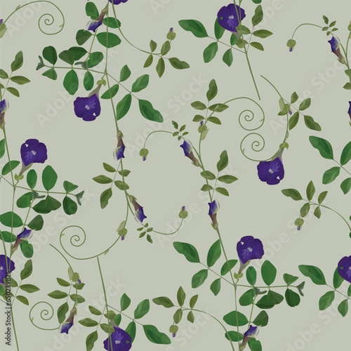BUTTERFLY PEA FLOWERS SEAMLESS PATERN