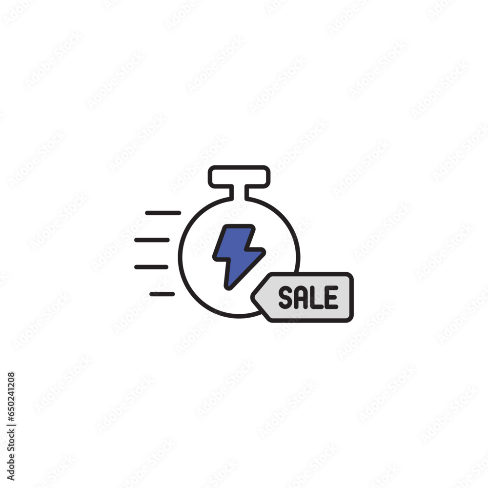 Flash Sale icon design with white background stock illustration Flash Sale icon design with white background stock illustration