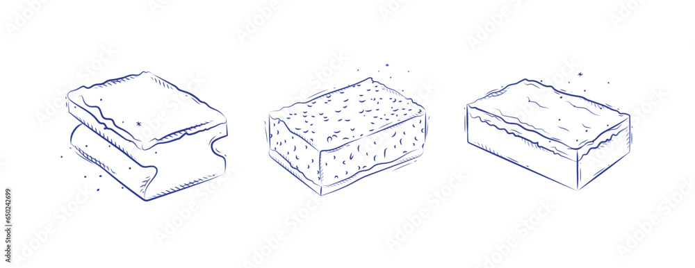 Kitchen washcloth drawing in graphic style on light background