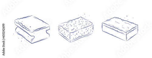 Obraz na płótnie Kitchen washcloth drawing in graphic style on light background w salonie