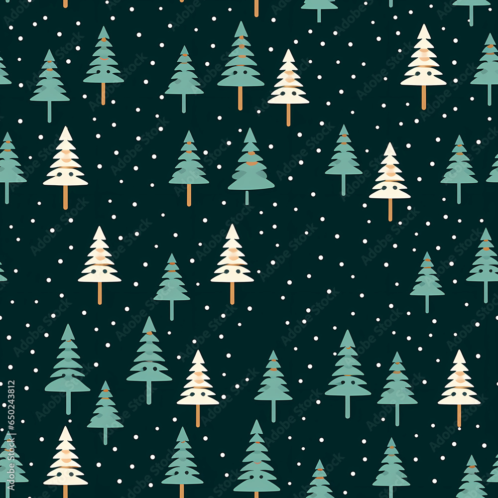 Obraz premium Christmas is here! Varied Pattern of Tree. Generative AI illustration.