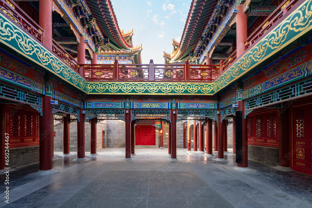 The Architectural Structure of Ancient Chinese Palaces - obrazy, fototapety, plakaty 