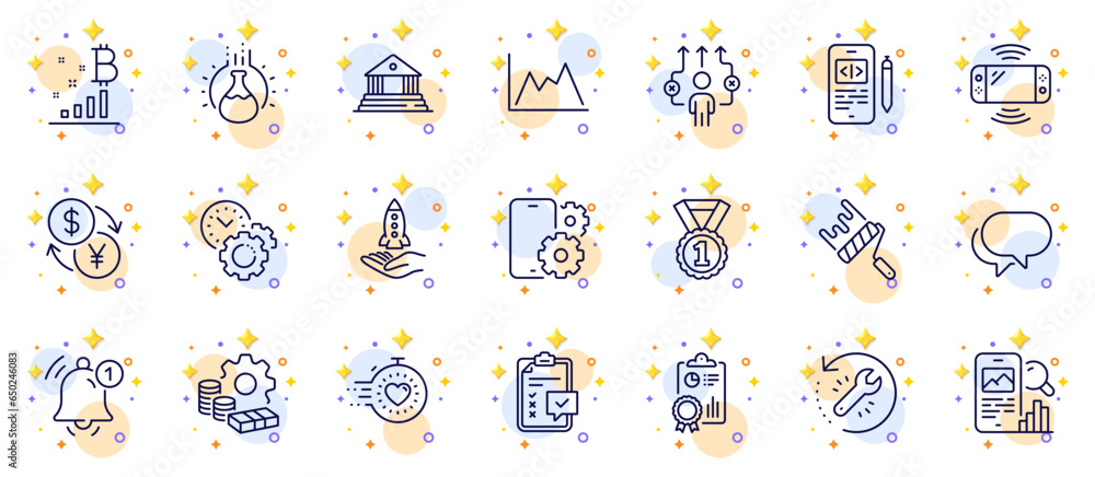 Outline set of Crowdfunding, Money and Best rank line icons for web app. Include Court building, Diagram, Phone code pictogram icons. Phone search, Chemistry experiment, Business way signs. Vector Outline set of Crowdfunding, Money and Best rank line icons for web app. Include Court building, Diagram, Phone code pictogram icons. Phone search, Chemistry experiment, Business way signs. Vector