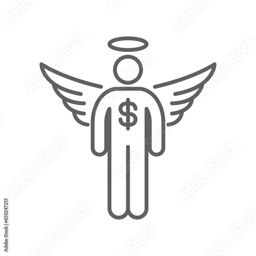 Angel investor communication line icon. Business angel. Informal investor. Investment Founder Businessman. Startup accelerator. Editable stroke. vector illustration. Design