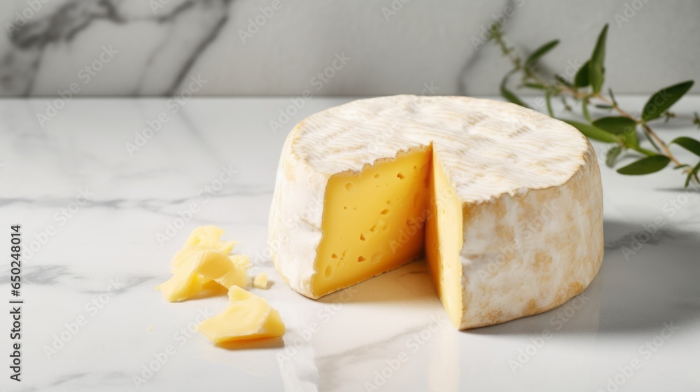cheese on marble background/