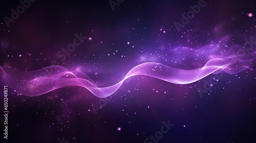 Digital purple particles wave and light abstract