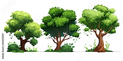Tree on white background isolated. Nature illustration. Eco friendly artistry. Green landscape design. Whimsical woodlands. Summer embrace. Graphic garden
