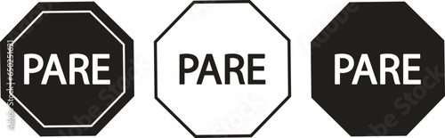 Pare sign vector art in black colour.