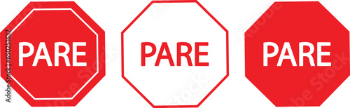 Pare sign vector art in red colour.