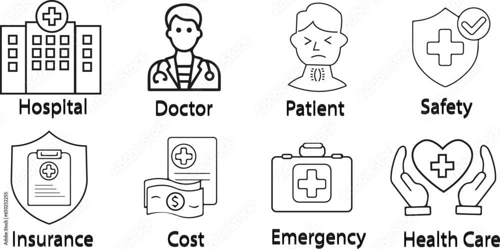 Set of Medical care icons. Set of Medical care icons.