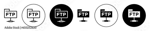 FTP vector icon set in black color. Suitable for apps and website UI designs photo