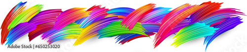 Colorful abstract brush strokes on white background.