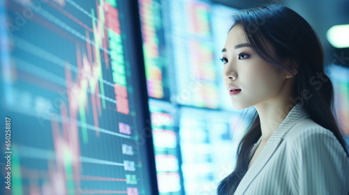 Portrait of an Asian woman trader