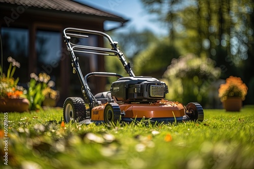 Mowing Day: The lawnmower stands as a silent sentinel in the backyard, a harbinger of the upcoming transformation from grassy chaos to landscaped perfection