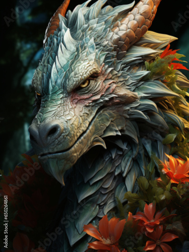Fantasy dragon  warriors  Generative AI                         