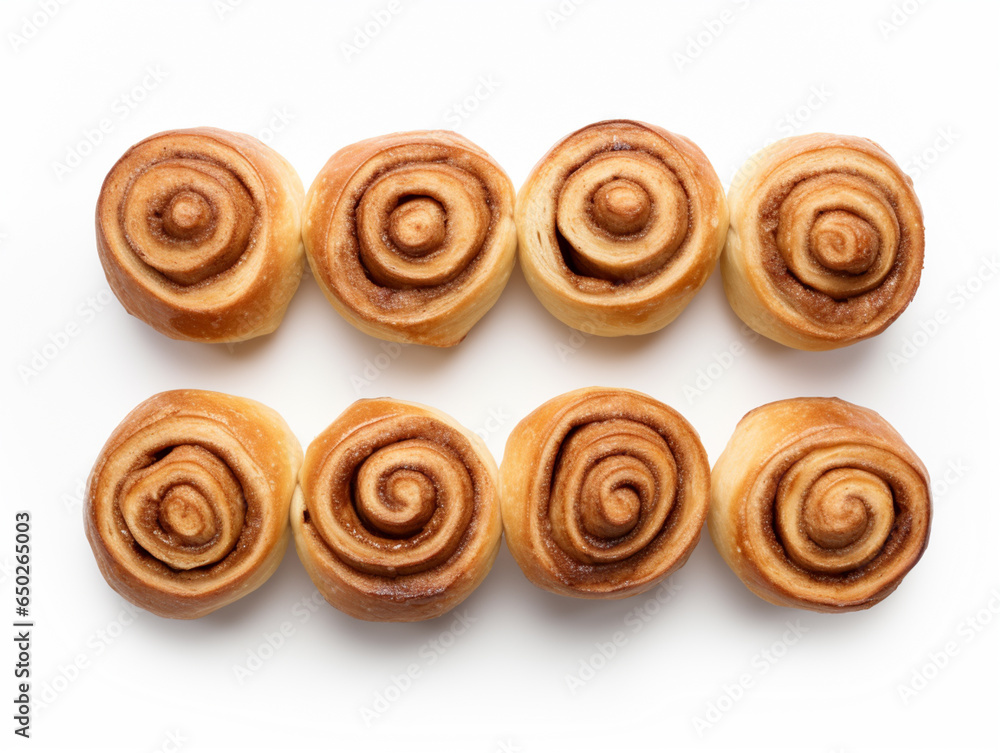 Cinnamon Rolls on white background - assortment 1 Cinnamon Rolls on white background - assortment 1