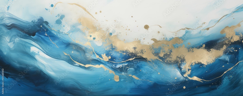 Deep swirls of blue and gold pattern. Background Pattern. Generative AI Deep swirls of blue and gold pattern. Background Pattern. Generative AI