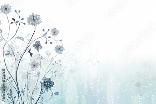 Light blue background with flowers
