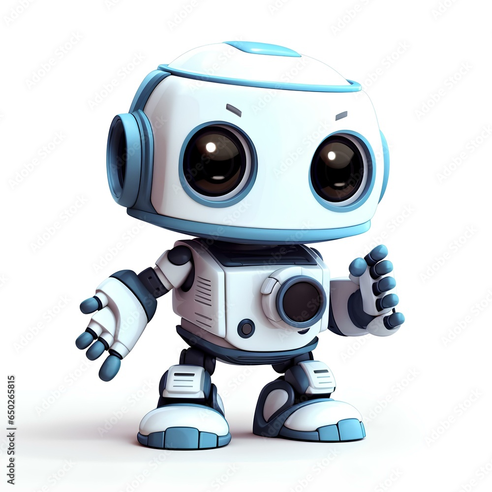 Box-headed robot 3D cartoon character Box-headed robot 3D cartoon character