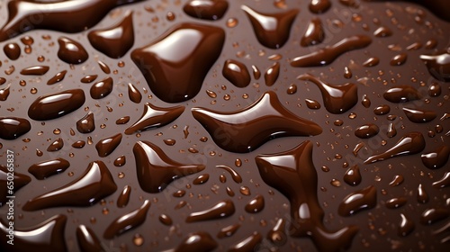 a close up of a chocolate surface with drops of water